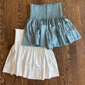 Green and white natural life skirts!